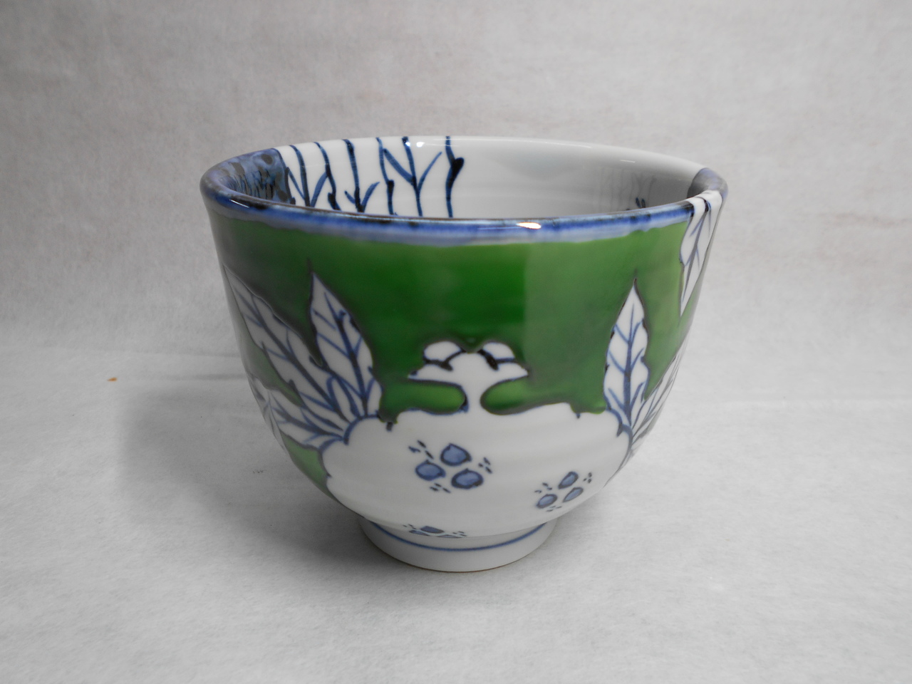 古赤絵柘榴文深丼（緑）