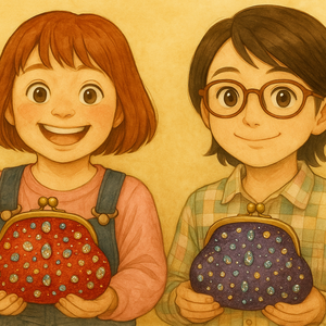 【 がまぐち作らせ隊 】　ひろちゃん・ともちゃん