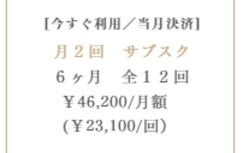 今すぐ利用/当月決済【月２回】全１２回_６ヶ月コース