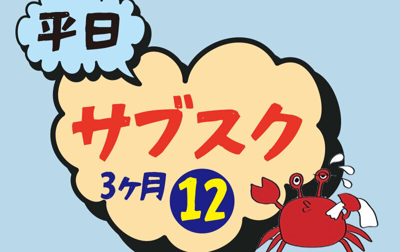 【平日限定】3ヶ月間で12回（月4回）、10万円サブスクプラン🦀