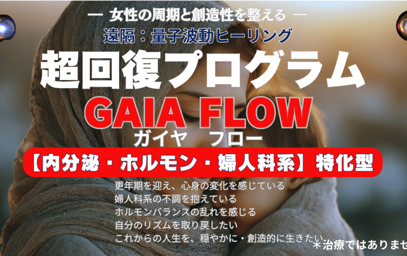 超回復 GAIA FLOW（ガイア・フロー）【内分泌・ホルモン・婦人科系】特化型プログラム