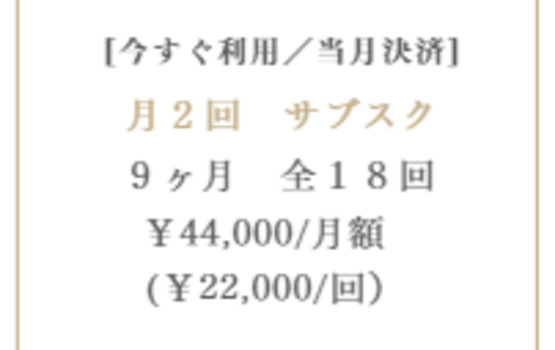 今すぐ利用/当月決済【月２回】全１８回_９ヶ月コース