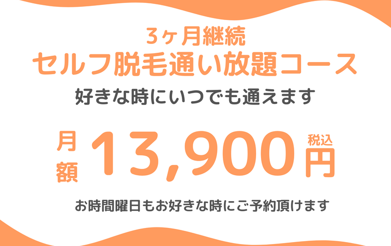 3ヶ月契約 セルフ脱毛 通い放題コース