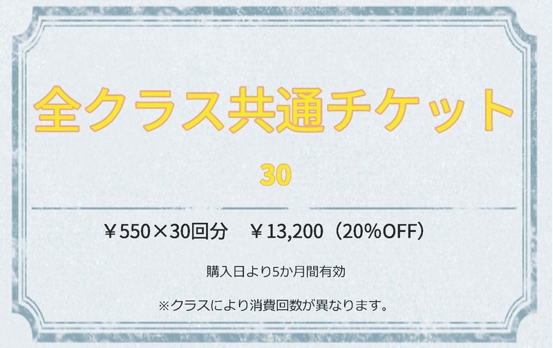 全クラス共通チケット３０