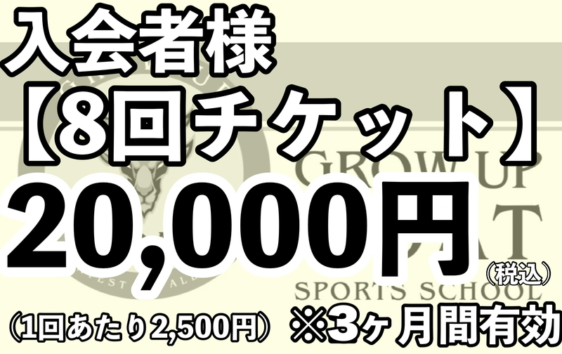 通常レッスン【8回チケット　20,000円】３か月間有効