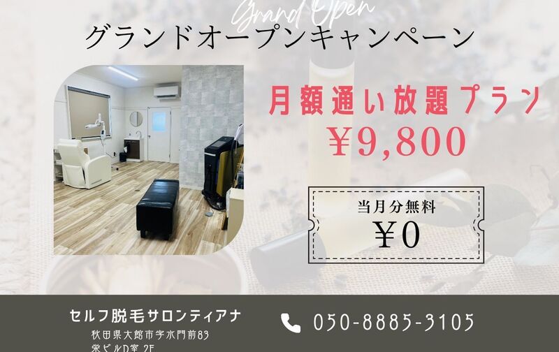 残り4組【当月分無料】月額契約通い放題プラン月額9800円