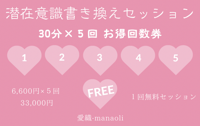 潜在意識書き換えセッションお得回数券