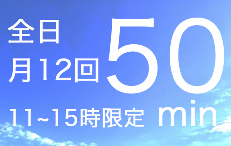ショート会員様【５０分】【全日１１〜１５時／月１２回】