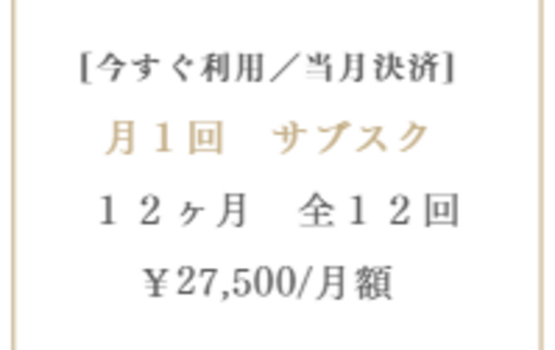 今すぐ利用/当月決済【月１回】全１２回_１２ヶ月コース