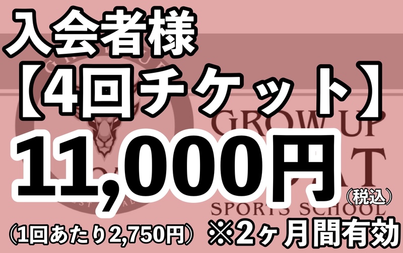 通常レッスン【4回チケット　11,000円】2か月間有効