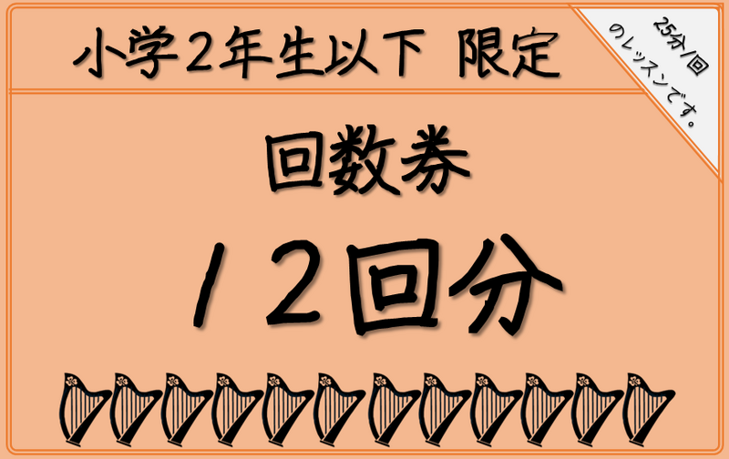 【小学2年生以下の子供限定】回数券（25分×12回分）