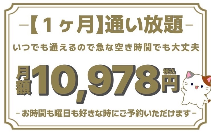 【1ヶ月】通い放題 ペア利用可