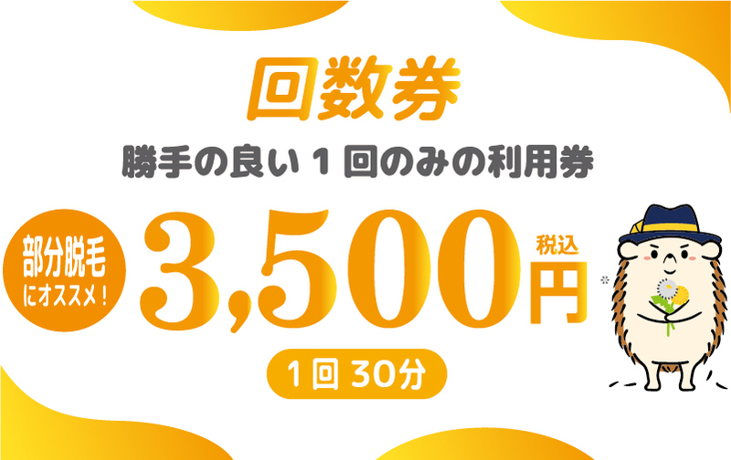 回数券「1回分」30分（3,500円）ペア利用可