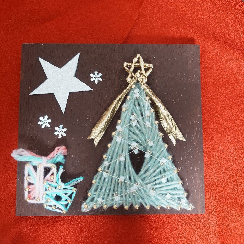 【Keitto Oppi】初めての糸掛けアート♪クリスマスver~ツリーのデザイン~
