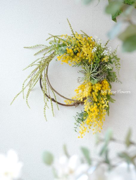 黄色いミモザの春待ちリースLesson（仮予約）｜アトリエBell Rose