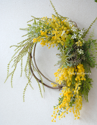 黄色いミモザの春待ちリースLesson（仮予約）｜アトリエBell Rose