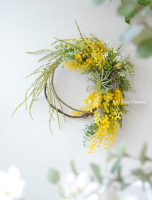 黄色いミモザの春待ちリースLesson（仮予約）｜アトリエBell Rose