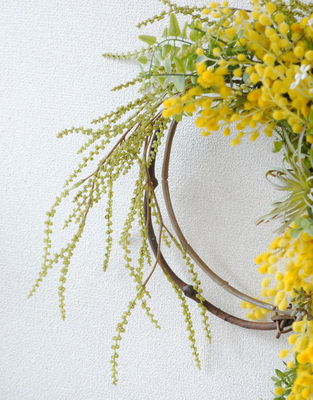 黄色いミモザの春待ちリースLesson（仮予約）｜アトリエBell Rose