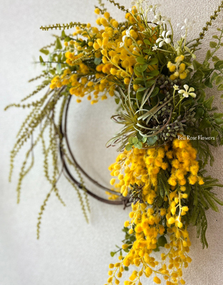 黄色いミモザの春待ちリースLesson（仮予約）｜アトリエBell Rose