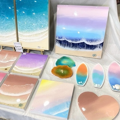 ふるさと納税返礼品：レジンアート製作体験（海1技法）