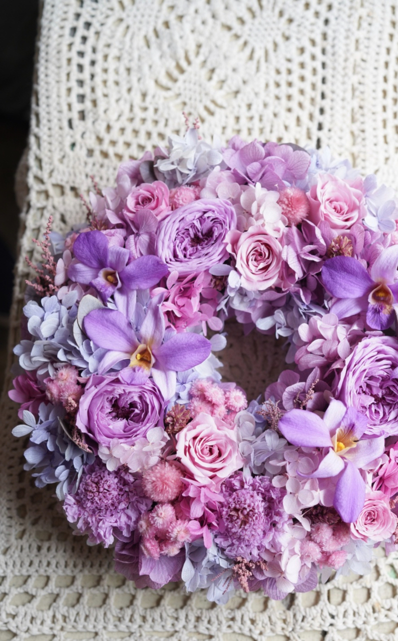 2月＊Craft class***『アメジスト色な花たちの手のひらリース♪』(プリ）