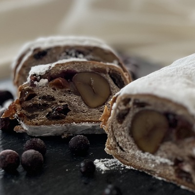 自家製酵母のシュトーレン！1本&持ち帰り生地（1本分）、ラッピングお持ち帰りあり