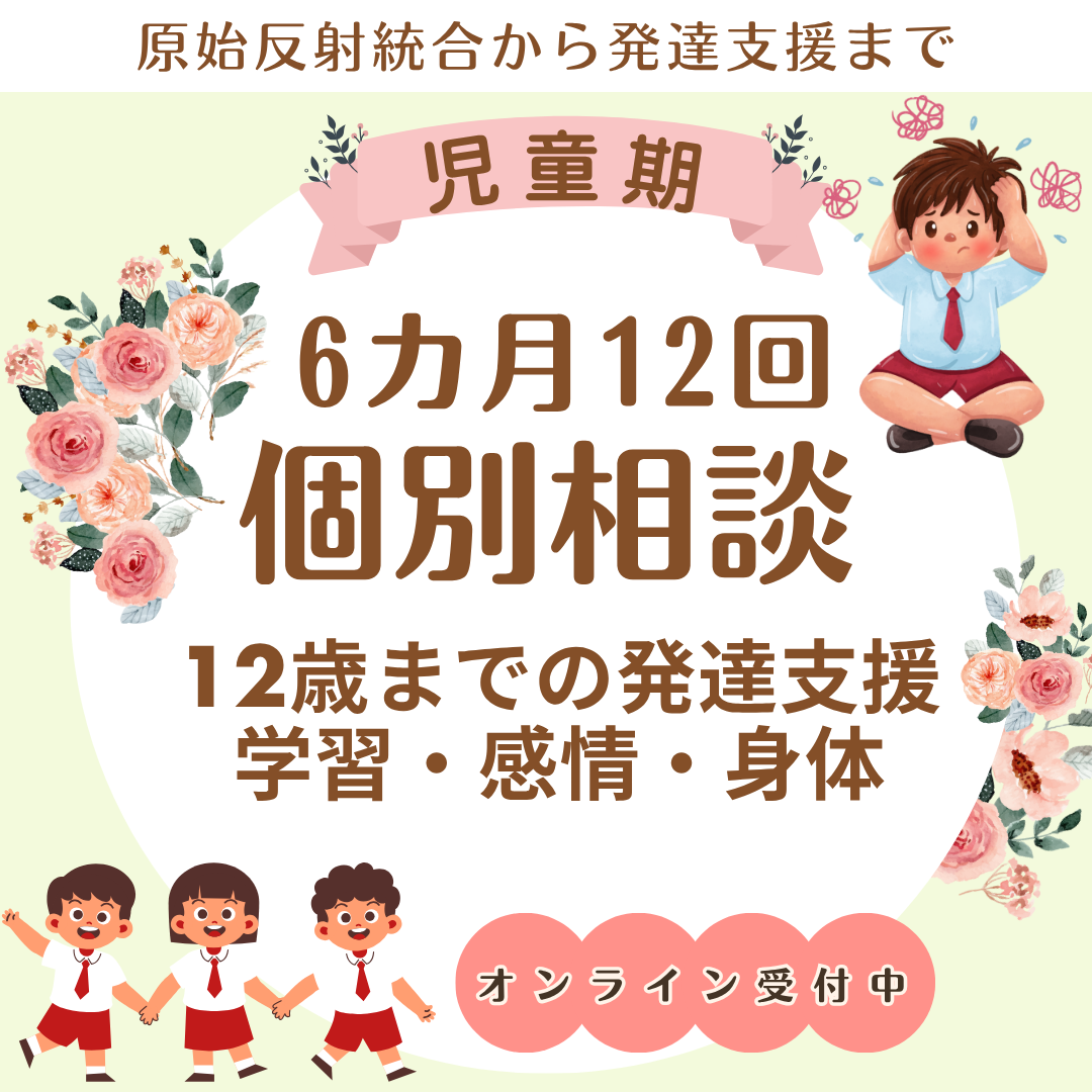 【発達支援6カ月コース】原始反射コンサルテーション統合運動提案（全12回）