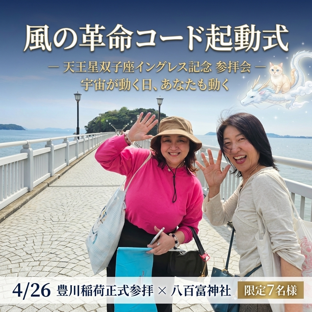 4/26（日）宇宙が動く日、あなたも動く！天王星双子座イングレス × 豊川稲荷正式参拝会