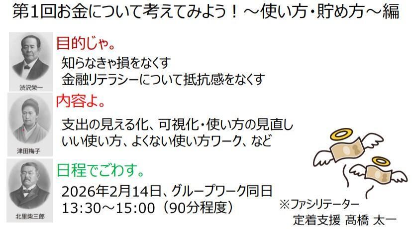 2月生活訓練合同イベント：特別プログラム「第1回お金について考えてみよう！～使い方・貯め方～編」
