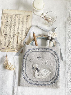 〔刺繍１dayレッスン〕動物刺繍の日；白鳥の会