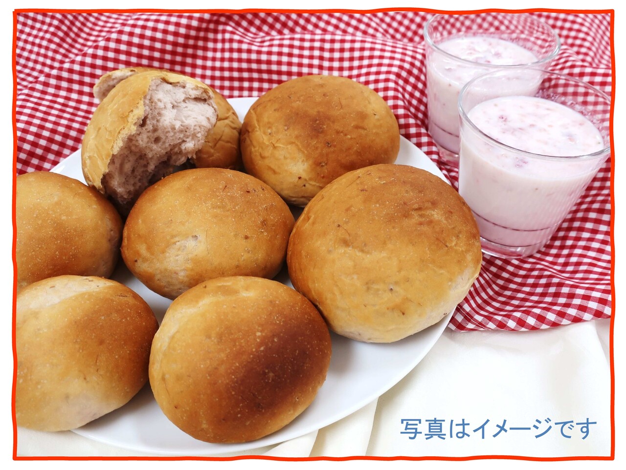 いちごミルクパンを作ろう(いちご牛乳付)