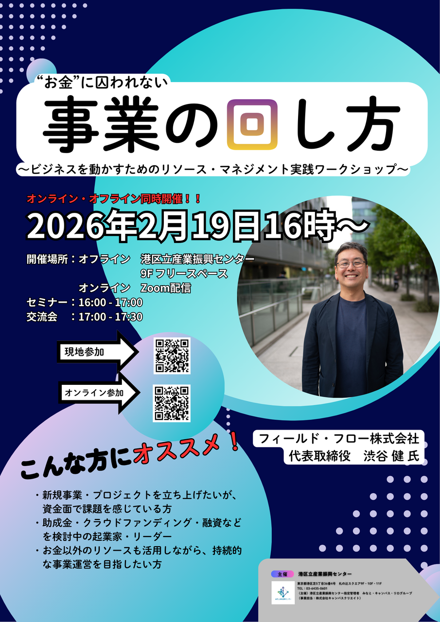 “お金”に囚われない事業の回し方 ～ビジネスを動かすためのリソース・マネジメント実践ワークショップ～