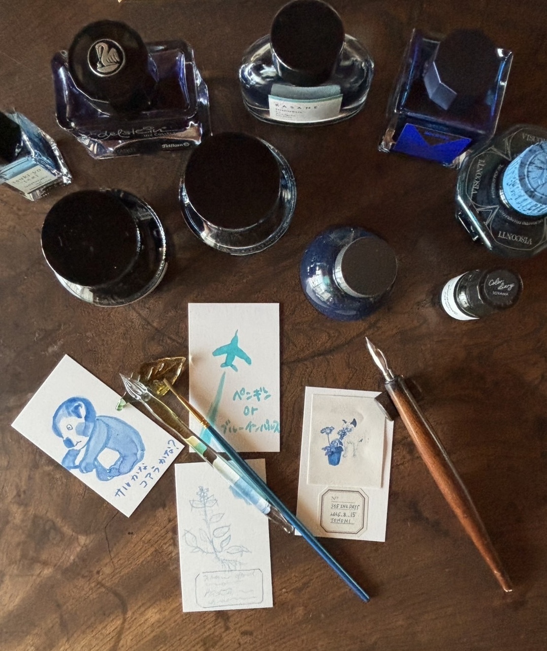 よくばりワークショップ「青インクの標本を作ろう♪」