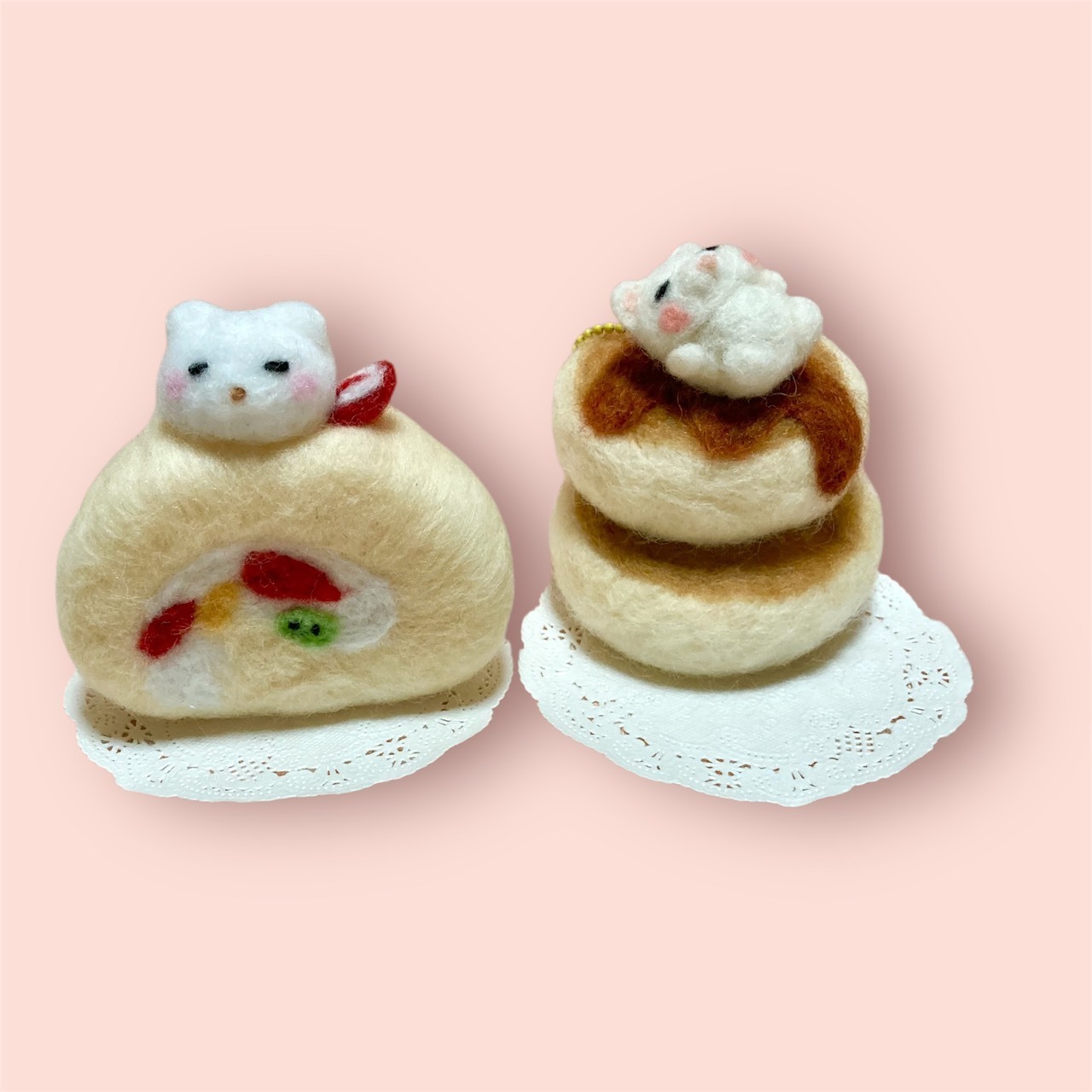 【KeittoOppi】羊毛フェルトでロールケーキorパンケーキ作り♪