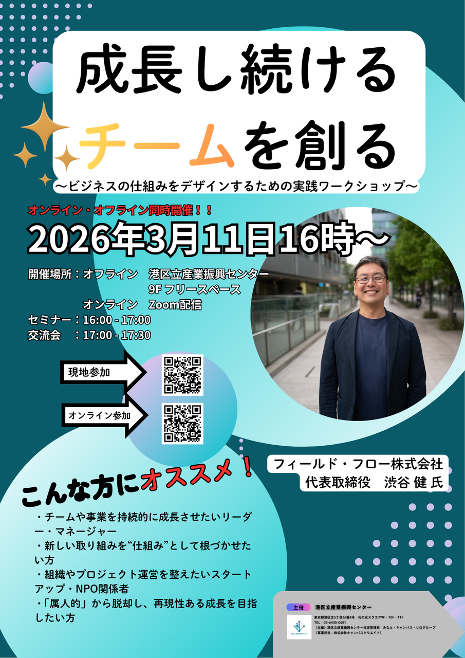 成長し続けるチームを創る ～ビジネスの仕組みをデザインするための実践ワークショップ～