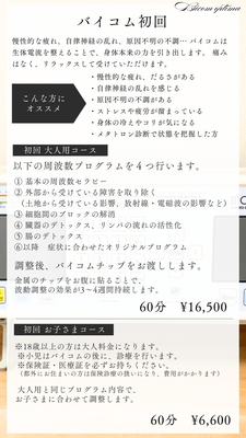 【バイコム初回】全身の生体電流を調整