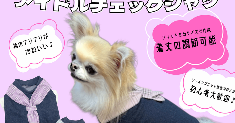 クランチチョコさま確認用☺︎わんこふく　犬服 イズミヤ六地蔵店】わんこ服体験会(フリルリブつきアイドルチェックシャツ)