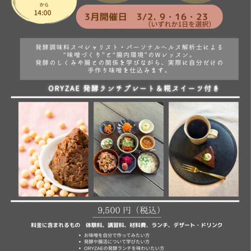2026年 3月 お味噌味噌作りWS✖️発酵腸活講座