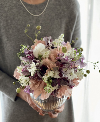 SPECIAL【1月限定　スイートピーのフレグランスアレンジ】宝石箱のように美しいスイートピーのアレンジレッスン