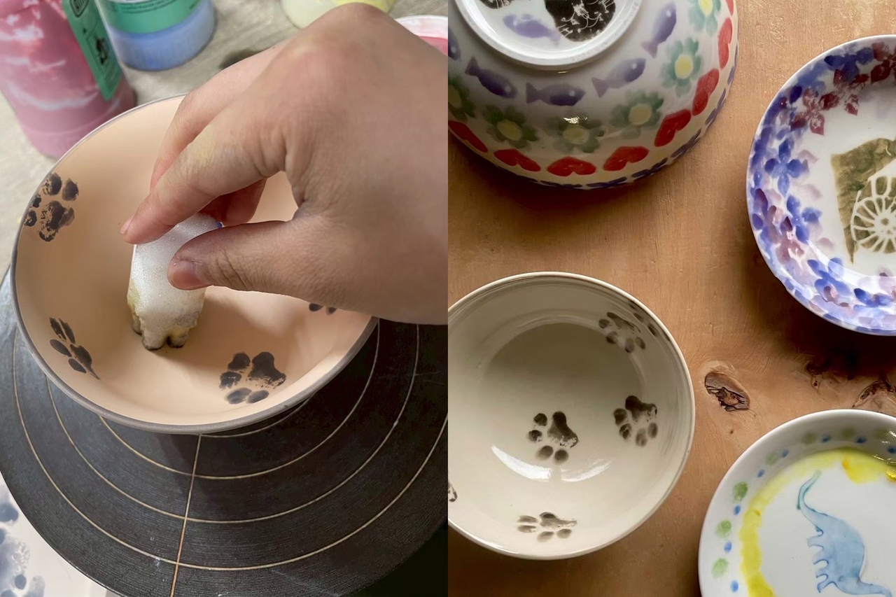 スタンプで自分オリジナルのうつわをつくろう