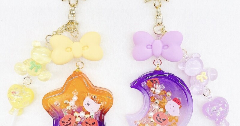 予約済の931 ハロウィンカラードロップス風レジンキーホルダー 予約済の931 ハロウィンカラードロップス風レジンキーホルダー