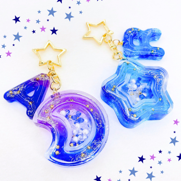 松山城北店】レジンで作る星空のダブルシェイカーキーホルダー