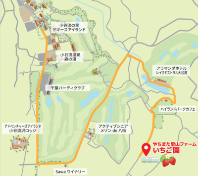 🚙現地まではお車でお越しください　いちご狩り やちまた里山ファーム　1月～3月