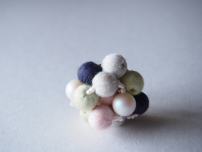 NONA ITO workshop　糸玉とビーズの帯留めの会