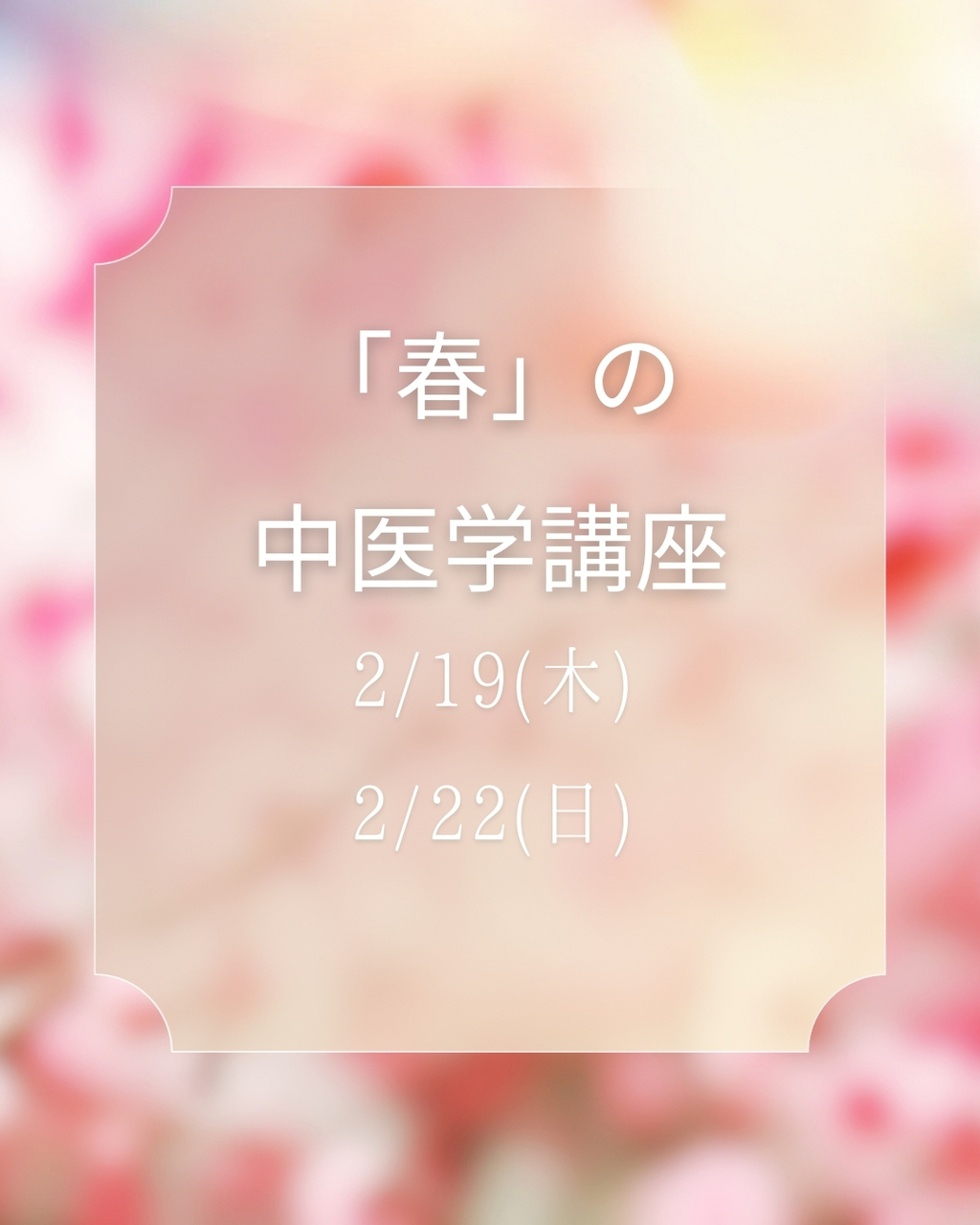 「春」の中医学講座