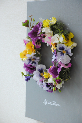 パンジー・ビオラのキャンバスリースLesson（仮予約）｜アトリエBell Rose