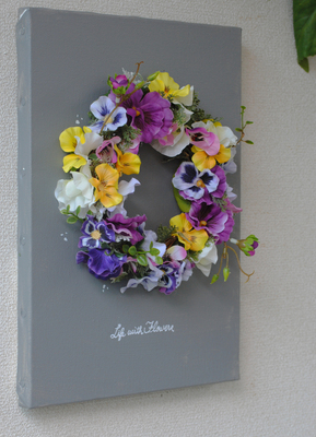 パンジー・ビオラのキャンバスリースLesson（仮予約）｜アトリエBell Rose