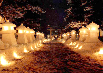 雪上打上げ花火　～上杉雪灯篭まつり～