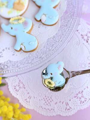 赤ちゃんゾウさんとミモザアイシングクッキーレッスン＜緑橋教室＞