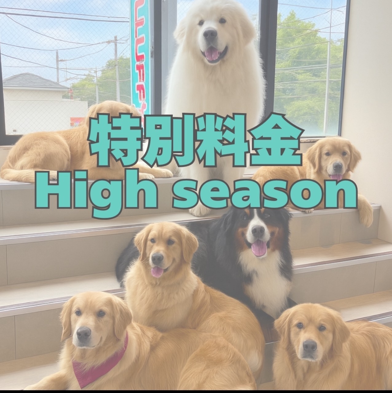 【ハイシーズン土日特別料金】大型犬達とモフモフ体験🐶